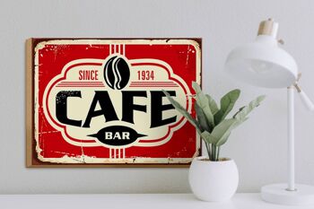 Panneau en bois rétro 40x30cm Café bar Café depuis 1934 signe 3