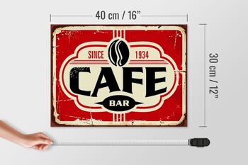 Panneau en bois rétro 40x30cm Café bar Café depuis 1934 signe 4