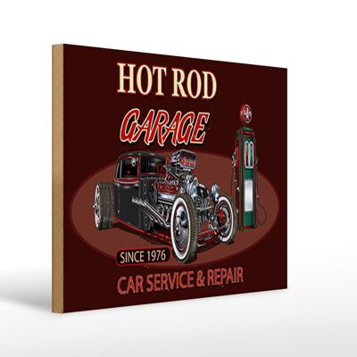 Holzschild Auto 40x30cm hot rod Garage car service repair Schild