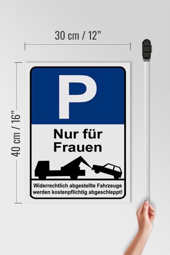 Panneau d'avertissement en bois 30 x 40 cm, panneau de stationnement uniquement pour femmes, panneau décoratif 4