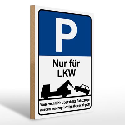 Aviso de letrero de madera 30 x 40 cm letrero de estacionamiento solo para camiones letrero decorativo