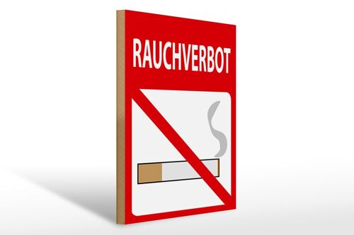 Holzschild Hinweis 30 x 40cm Rauchverbot Warnschild Deko Schild