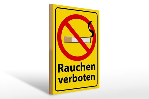 Holzschild Hinweis 30 x 40cm Rauchen Verbot 'Deko Schild