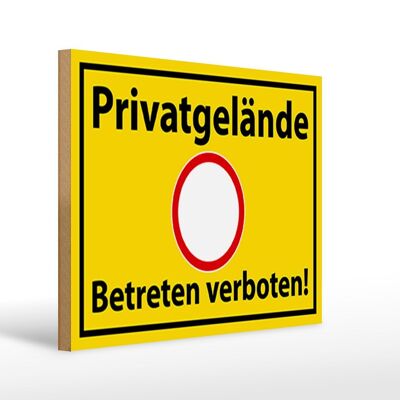 Wooden sign notice 40x30cm private property no entry sign