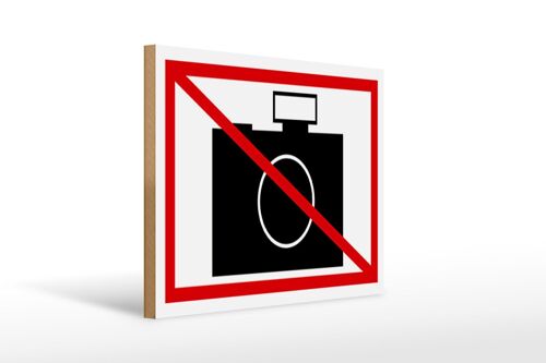 Holzschild Hinweis 40x30cm Fotografieren verboten Schild