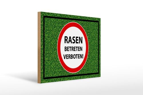 Holzschild Hinweis 40x30cm Rasen Betreten verboten Schild