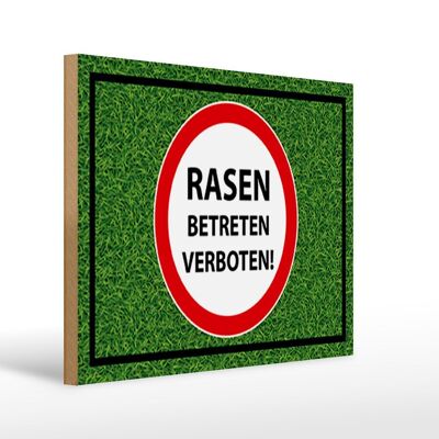 Holzschild Hinweis 40x30cm Rasen Betreten verboten Schild