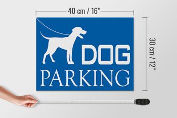 Panneau d'avertissement en bois 40x30cm, panneau de stationnement pour chiens et animaux 4