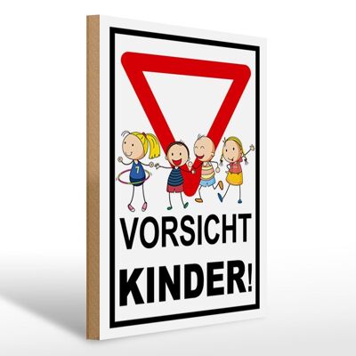 Holzschild Hinweis 30x40cm Vorsicht Kinder Deko Schild