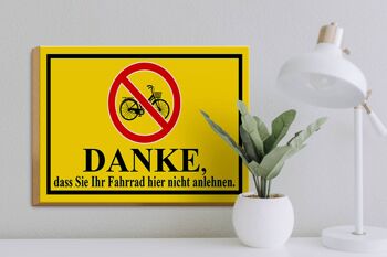 Panneau en bois note 40x30cm Merci, ne vous appuyez pas sur le vélo, panneau décoratif 3