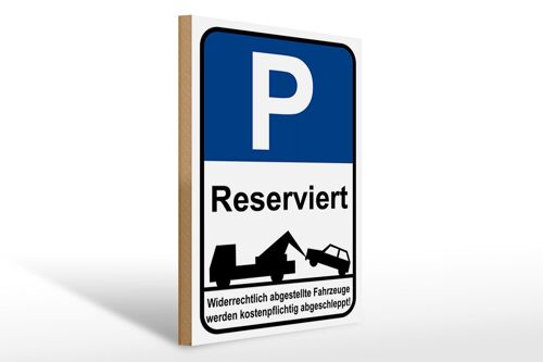 Holzschild Parken 30x40cm Parkplatzschild P reserviert deko Schild