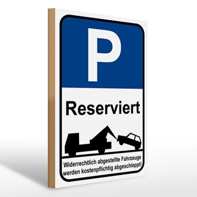 Holzschild Parken 30x40cm Parkplatzschild P reserviert deko Schild