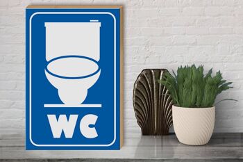 Panneau en bois avis 30x40cm pictogramme toilette toilette panneau décoratif en bois 3