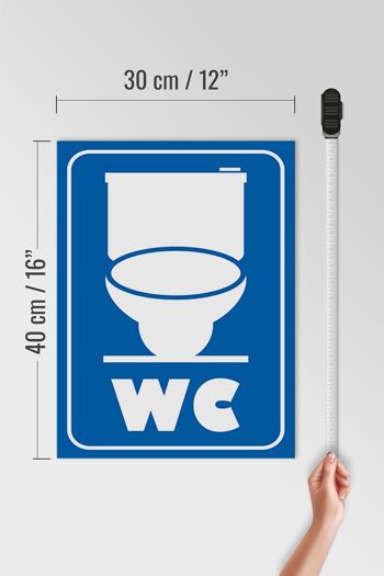 Panneau en bois avis 30x40cm pictogramme toilette toilette panneau décoratif en bois 4