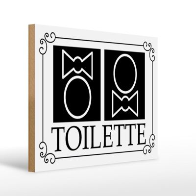 Panneau en bois toilettes 40x30cm pictogramme toilettes panneau décoratif en bois