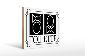 Panneau en bois toilettes 40x30cm pictogramme toilettes panneau décoratif en bois 1