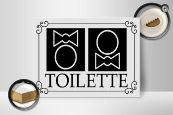 Panneau en bois toilettes 40x30cm pictogramme toilettes panneau décoratif en bois 2