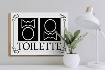 Panneau en bois toilettes 40x30cm pictogramme toilettes panneau décoratif en bois 3