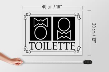Panneau en bois toilettes 40x30cm pictogramme toilettes panneau décoratif en bois 4