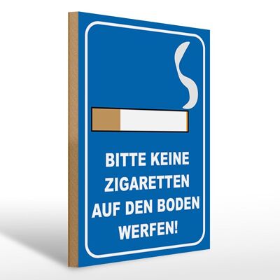 Targa in legno 30x40 cm "Per favore niente sigarette" Targa decorativa in legno