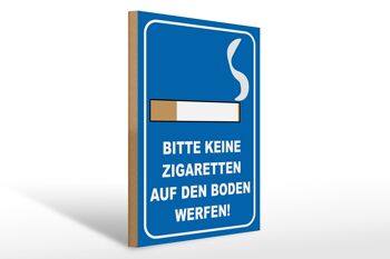 Panneau en bois 30x40cm s'il vous plaît pas de cigarettes panneau décoratif en bois 1