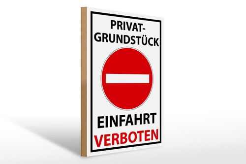 Holzschild Halteverbot 30x40cm Privat Einfahrt verboten Deko Schild