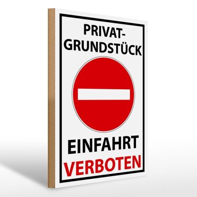 Wooden sign no stopping 30x40cm private entry prohibited decorative sign