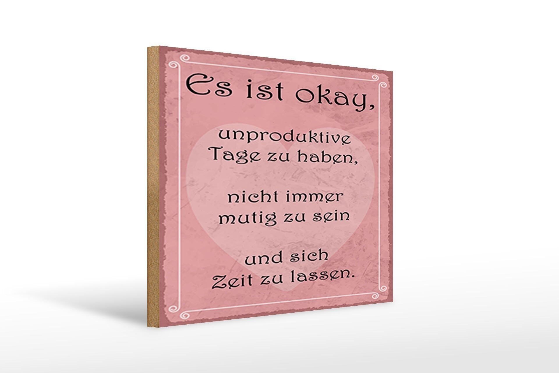 Cartello in legno che dice che 40x30 cm va bene per i giorni improduttivi, avere il cartello in legno Si