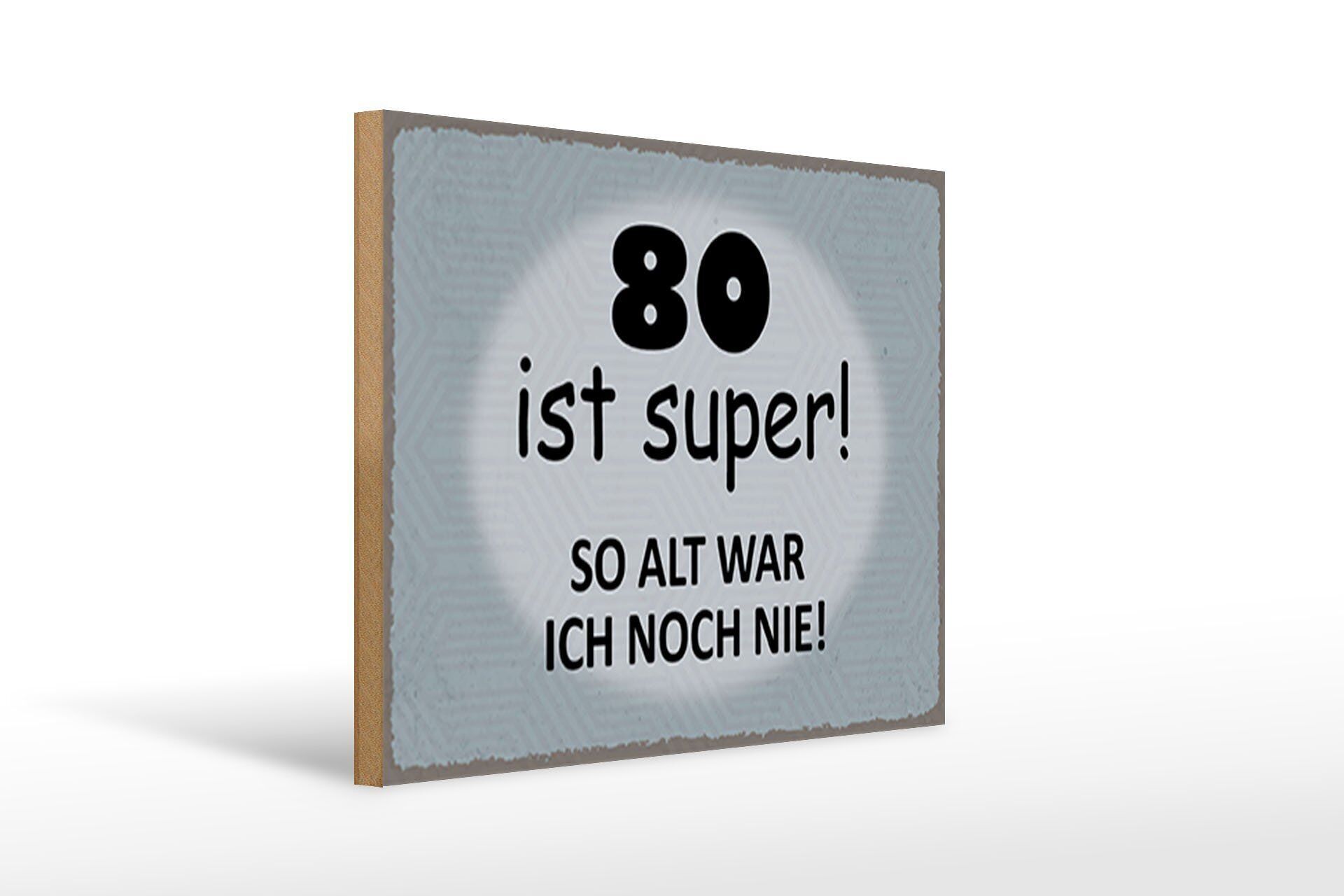 Wooden sign saying 40x30cm 80 years anniversary birthday sign