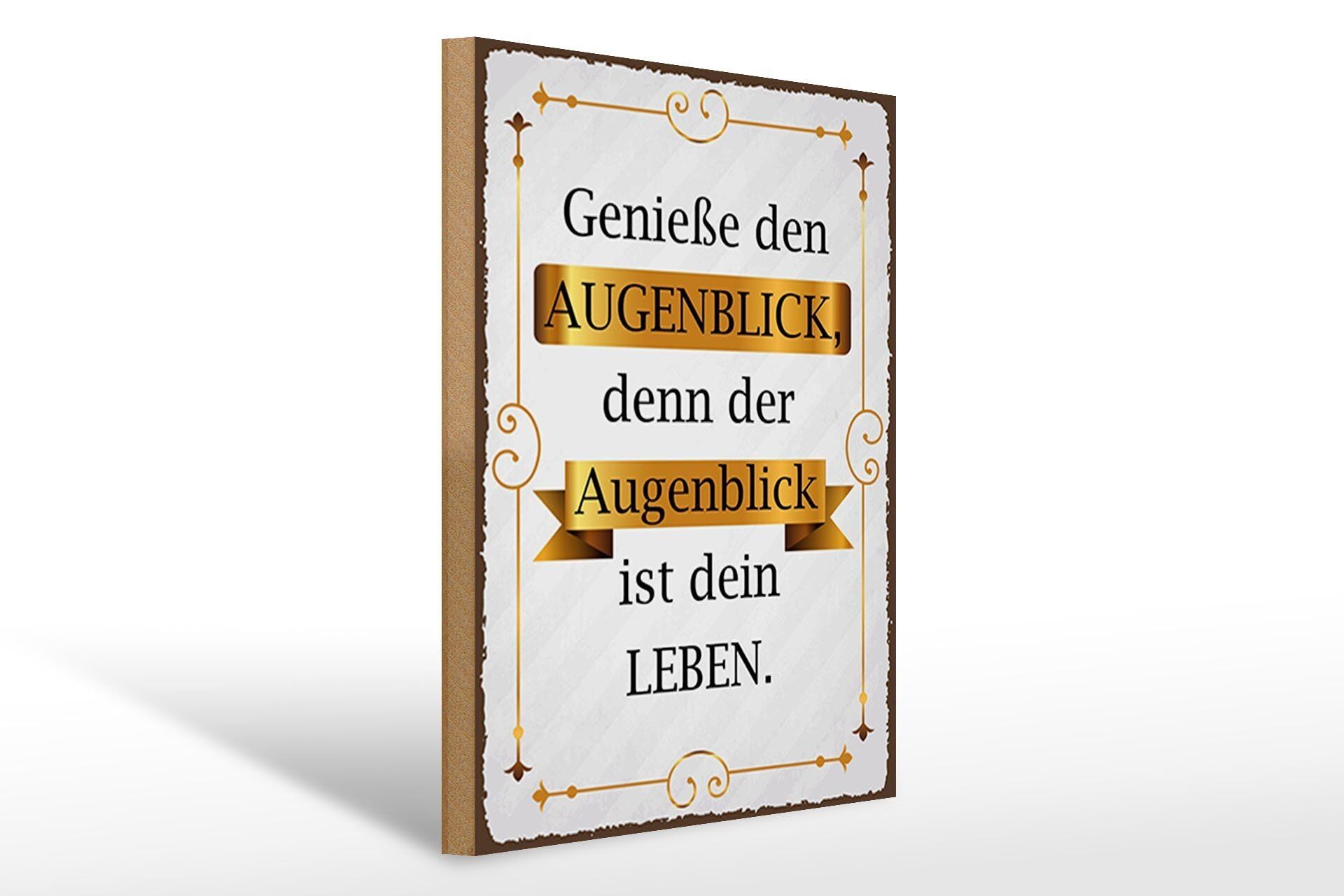 Panneau en bois disant 30x40cm profitez du moment comme panneau décoratif