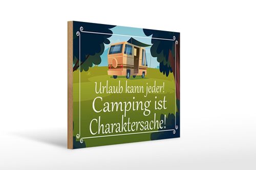 Holzschild Spruch 40x30cm Urlaub kann jeder Camping ist Deko Schild