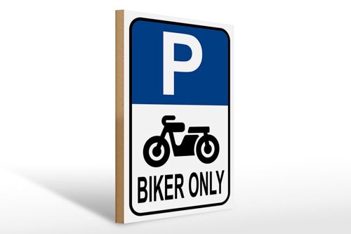 Holzschild Parken 30x40cm Biker only Motorrad Holz Deko Schild