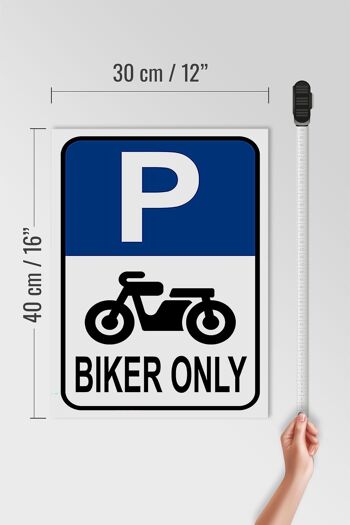 Panneau en bois parking 30x40cm Biker only moto panneau décoratif en bois 4