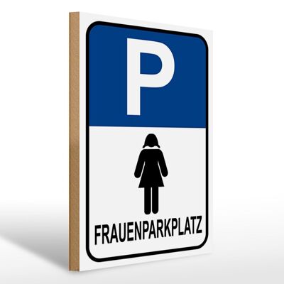 Letrero de madera parking 30x40cm mujer parking letrero decorativo de madera