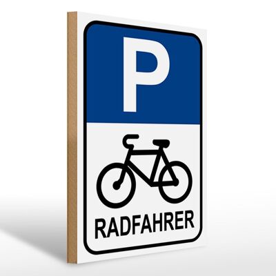 Letrero de madera parking 30x40cm parking ciclista letrero decorativo de madera