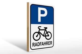 Panneau en bois parking 30x40cm parking cycliste panneau décoratif en bois 1