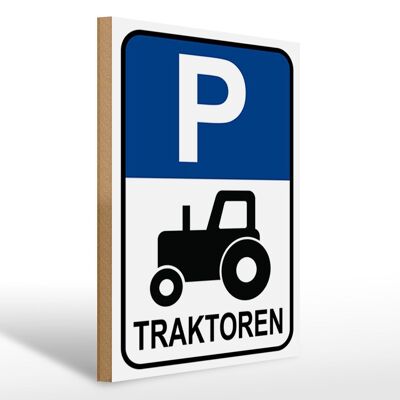 Wooden sign parking 30x40cm parking tractor sign