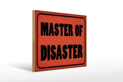 Holzschild Spruch 40x30cm Master of Disaster Deko Schild