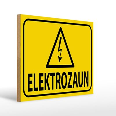 Holzschild Hinweis 40x30cm Elektrozaun Warnschild Vorsicht Schild