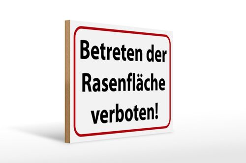 Holzschild Hinweis 40x30cm Betreten Rasenfläche verboten Schild