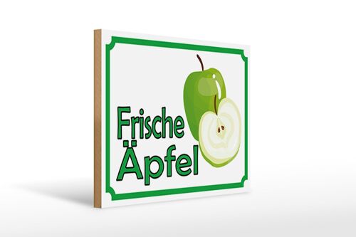 Holzschild Hinweis 40x30cm frische Äpfel Verkauf Hofladen Schild
