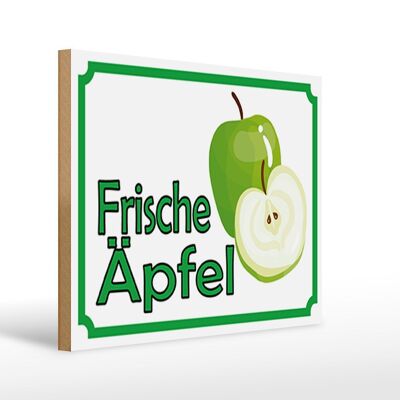 Holzschild Hinweis 40x30cm frische Äpfel Verkauf Hofladen Schild