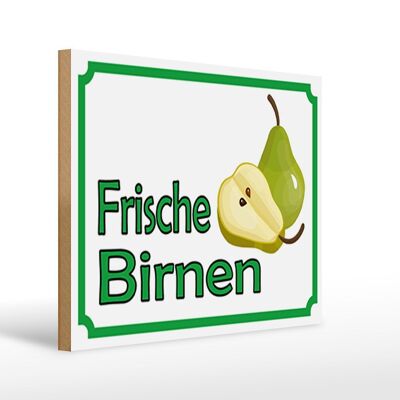 Holzschild Hinweis 40x30cm frische Birnen Hofladen Holz Deko Schild