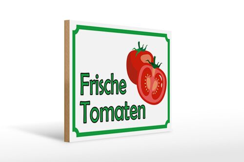 Holzschild Hinweis 40x30cm frische Tomaten Hofladen Deko Schild