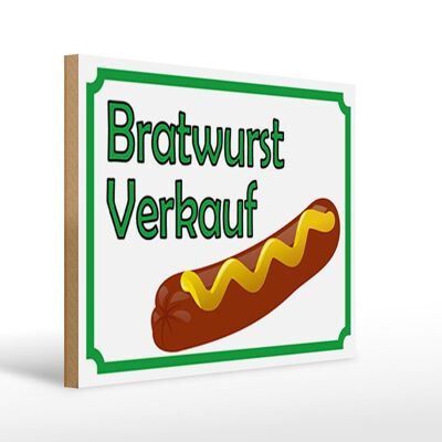 Letrero de madera aviso 40x30cm Bratwurst venta cartel de restaurante