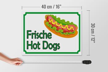 Panneau décoratif en bois pour restaurant de hot dogs frais, avis 40x30cm 4