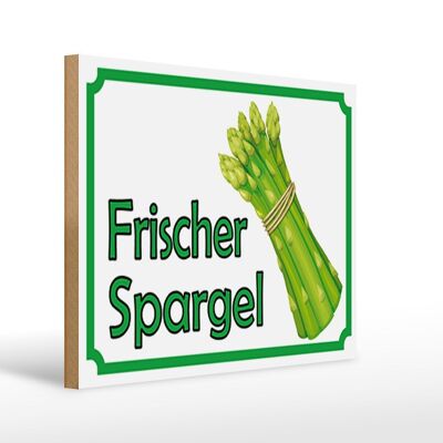 Holzschild Hinweis 40x30cm frischer Spargel Restaurant Deko Schild