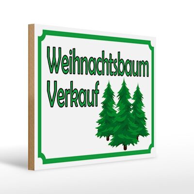 Aviso de letrero de madera 40x30cm Venta de árbol de Navidad letrero decorativo de madera