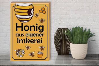 Panneau en bois note 30x40cm miel de notre propre panneau décoratif apicole 3