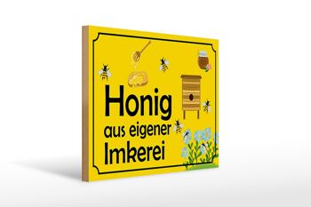 Panneau en bois avis 40x30cm miel de notre propre panneau décoratif apicole 1